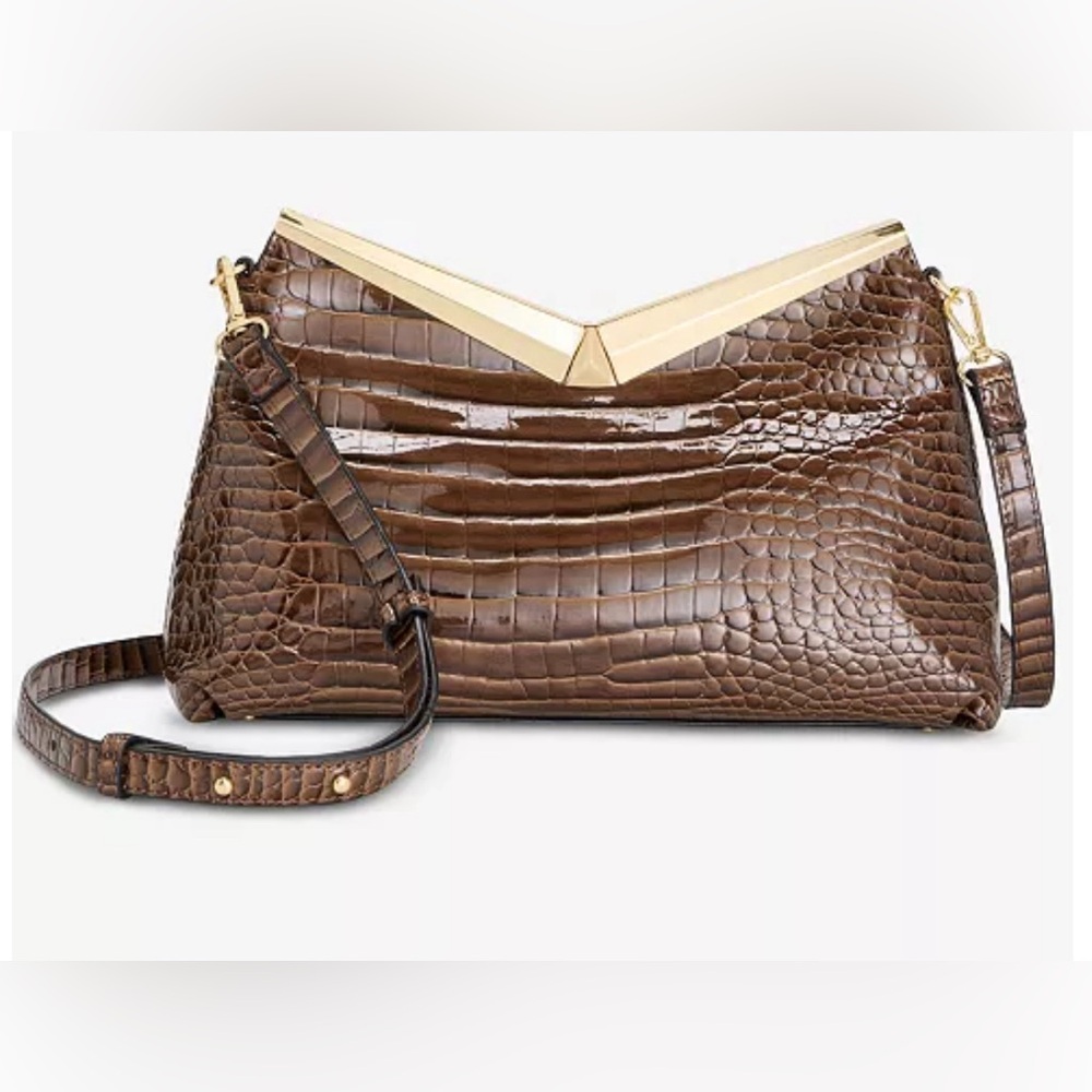 I.N.C. International Concepts Bawdii Croc-Embossed Shoulder Bag🤎🐊